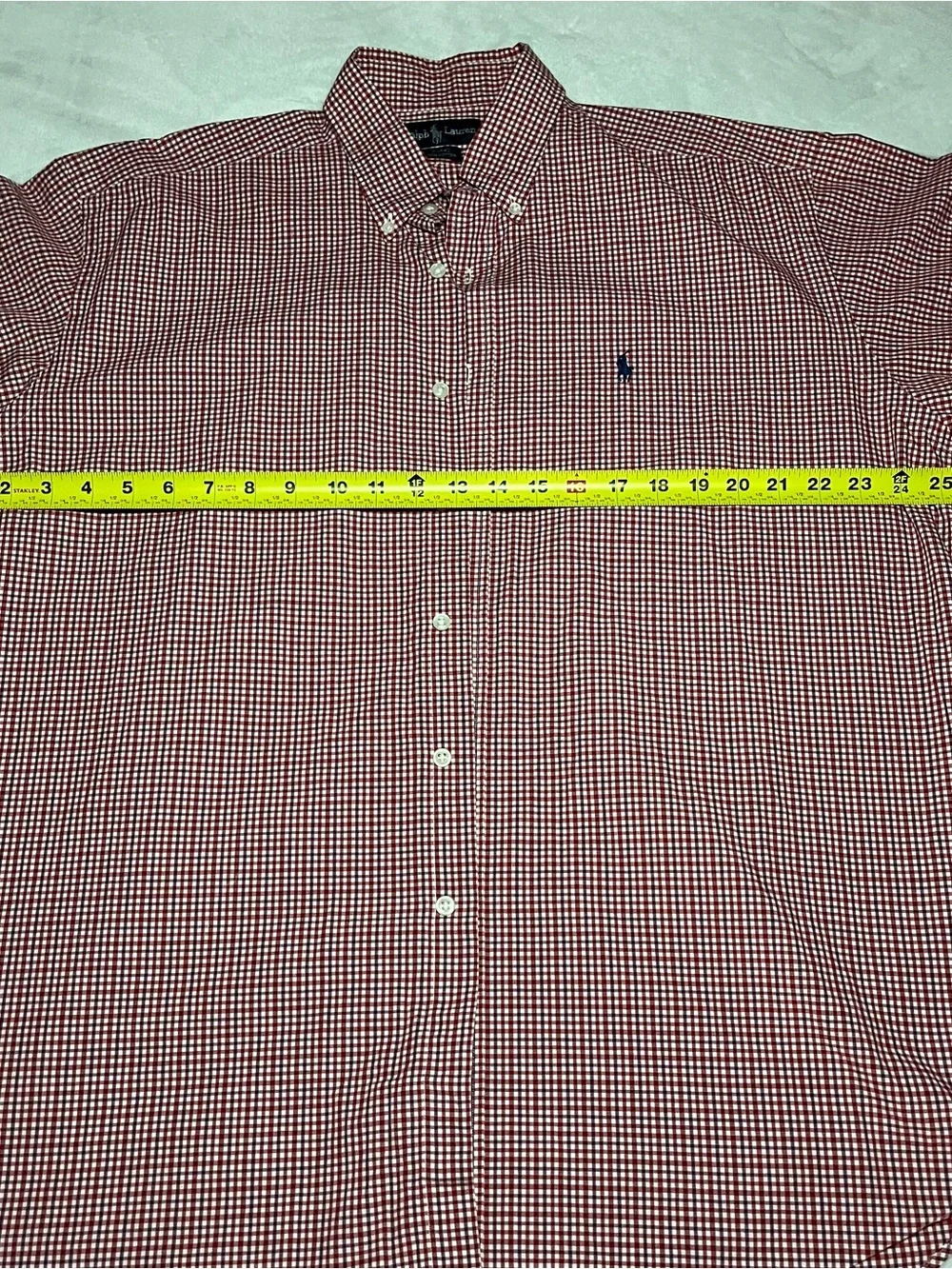 Ralph Lauren Red and White Gingham Button-Down Shirt